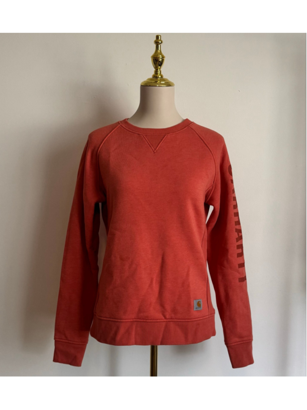 Women's Carhartt Logo Sweatshirt Coral Orange Size S